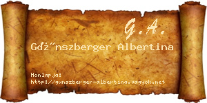 Günszberger Albertina névjegykártya